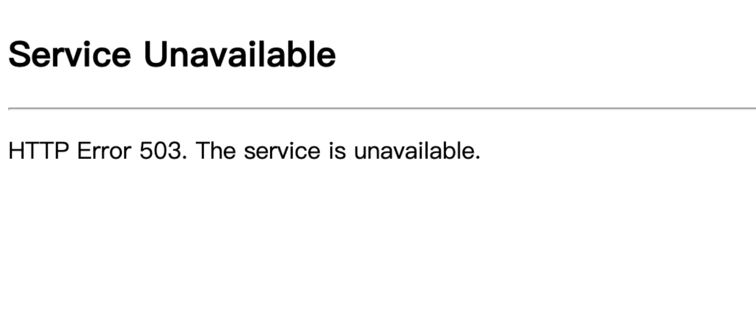 Service Unavailable错误