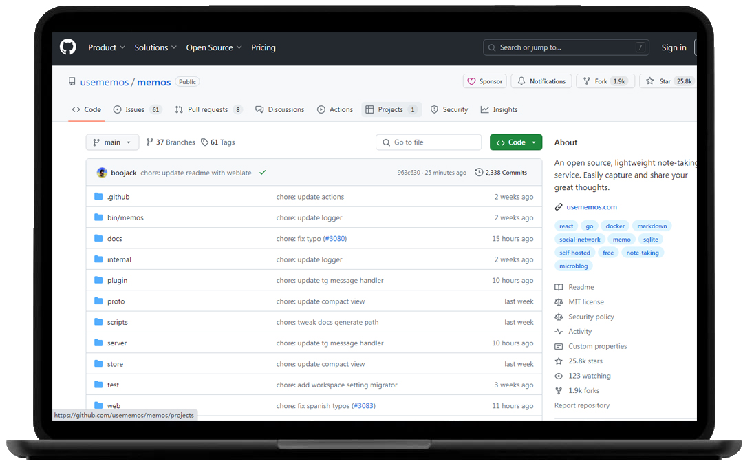 GitHub项目Memos截图