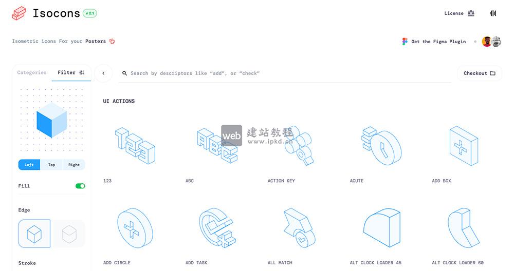 Isocons提供高质量的等图标库，支持SVG格式下载，免费与高级版本可选