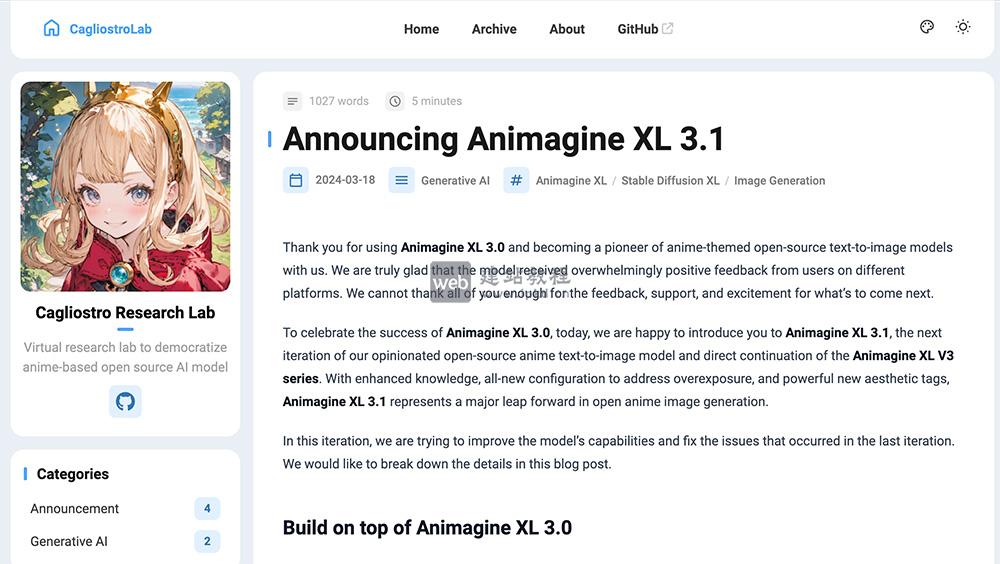 Animagine XL 3.1：开源动漫专用文本生成图像模型，全风格覆盖与画质跃升