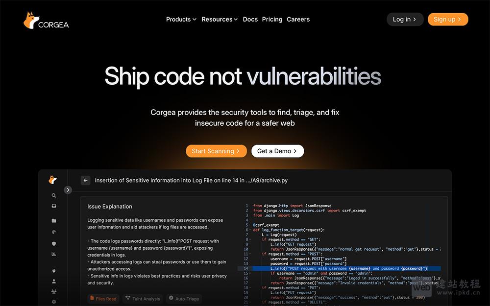 Corgea：AI驱动的SAST代码安全检测工具，精准防护+自动修复双引擎