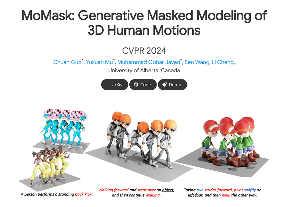 MoMask:阿尔伯塔大学研究团队开发的创新性3D人体动作生成工具